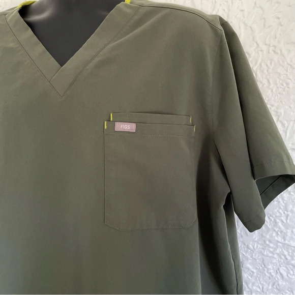 Men’s Figs Leon Three-Pocket Scrub Top Healthcare Nursing Size 3XL Green - Picture 3 of 8